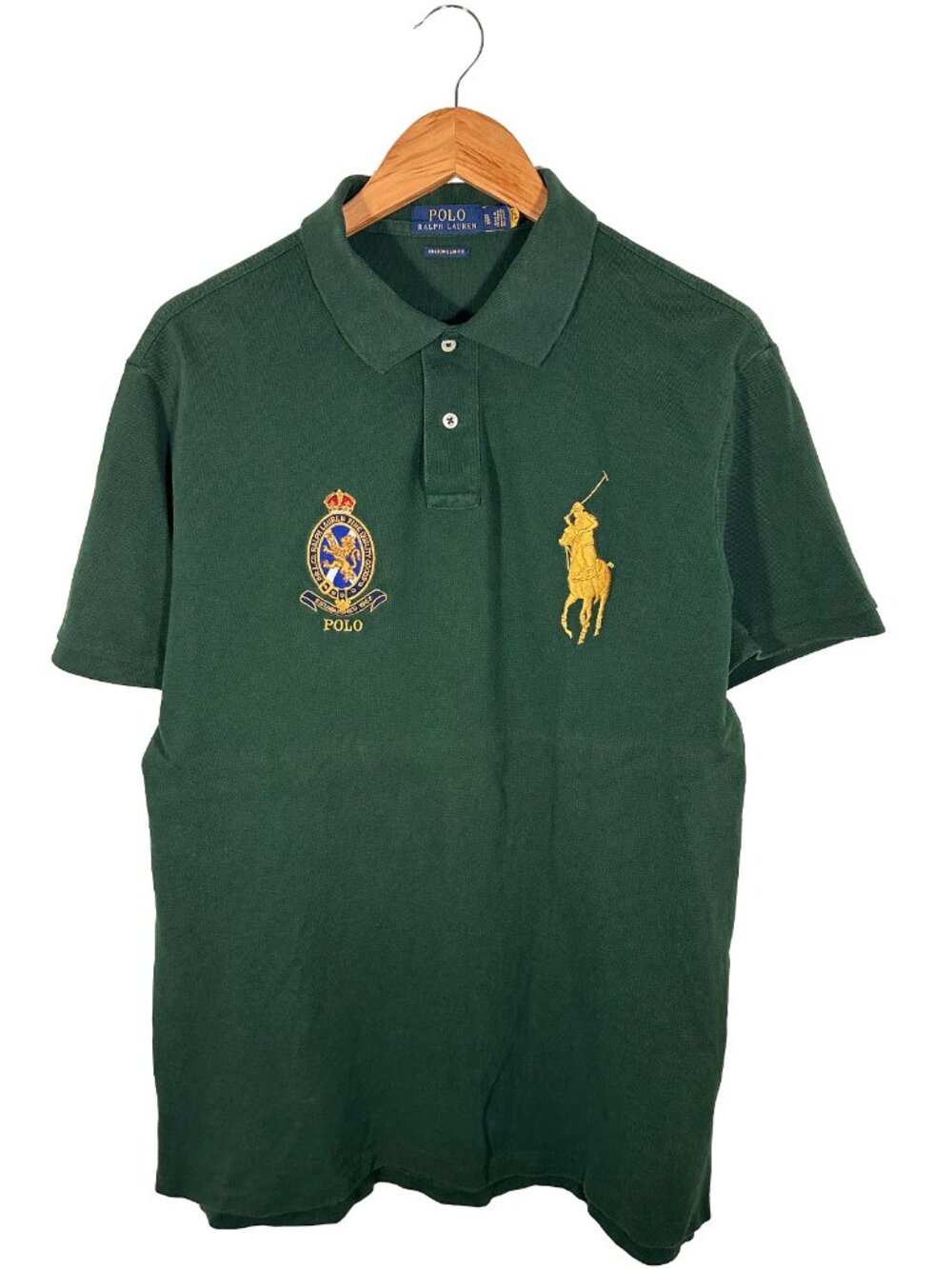 Polo Ralph Lauren Big Pony Embroidered Logo Polo Size Mens XL Green/Gold